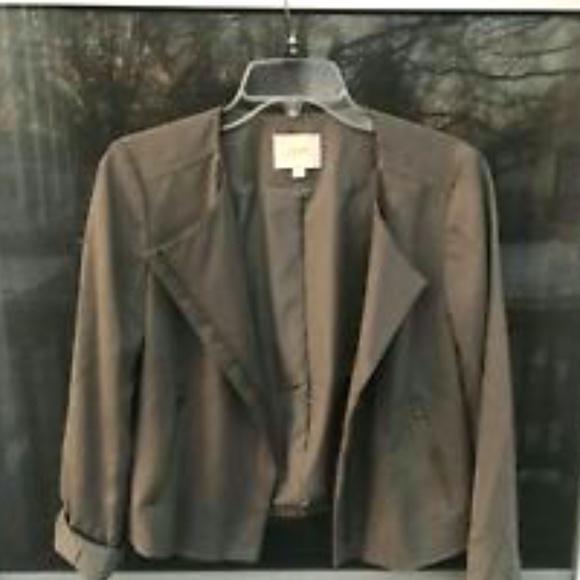 Loft Lined Zipper Olive Moto Blazer - Picture 3 of 3